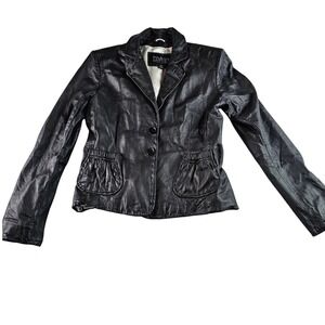 Wilsons Leather Women's Black Genuine Leather Blazer Jacket Stylish Classic Fit